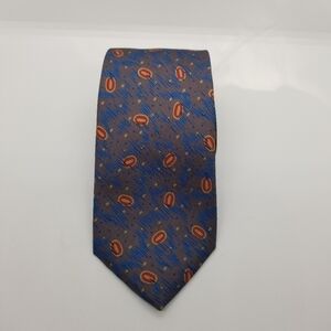 vintage Giorgio Armani abstract tie taupe with blue squiggles and red ovals